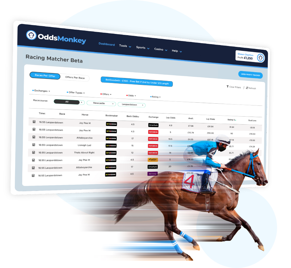 racematcher with horse